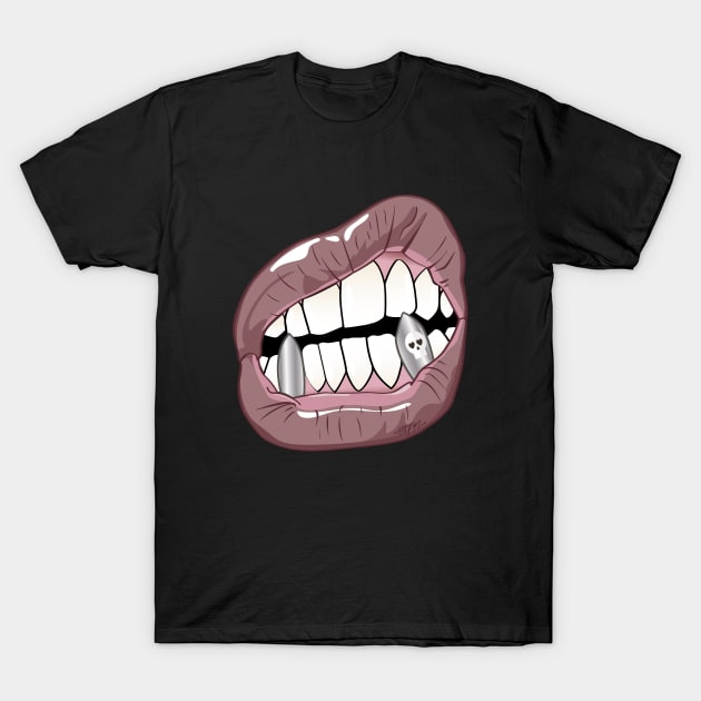 Mouth with Silver Teeth (for Face Mask) T-Shirt by madebystfn